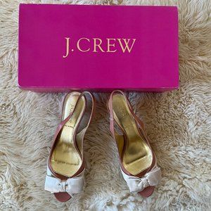 J. Crew Augusta Peep-Toes in soft apricot